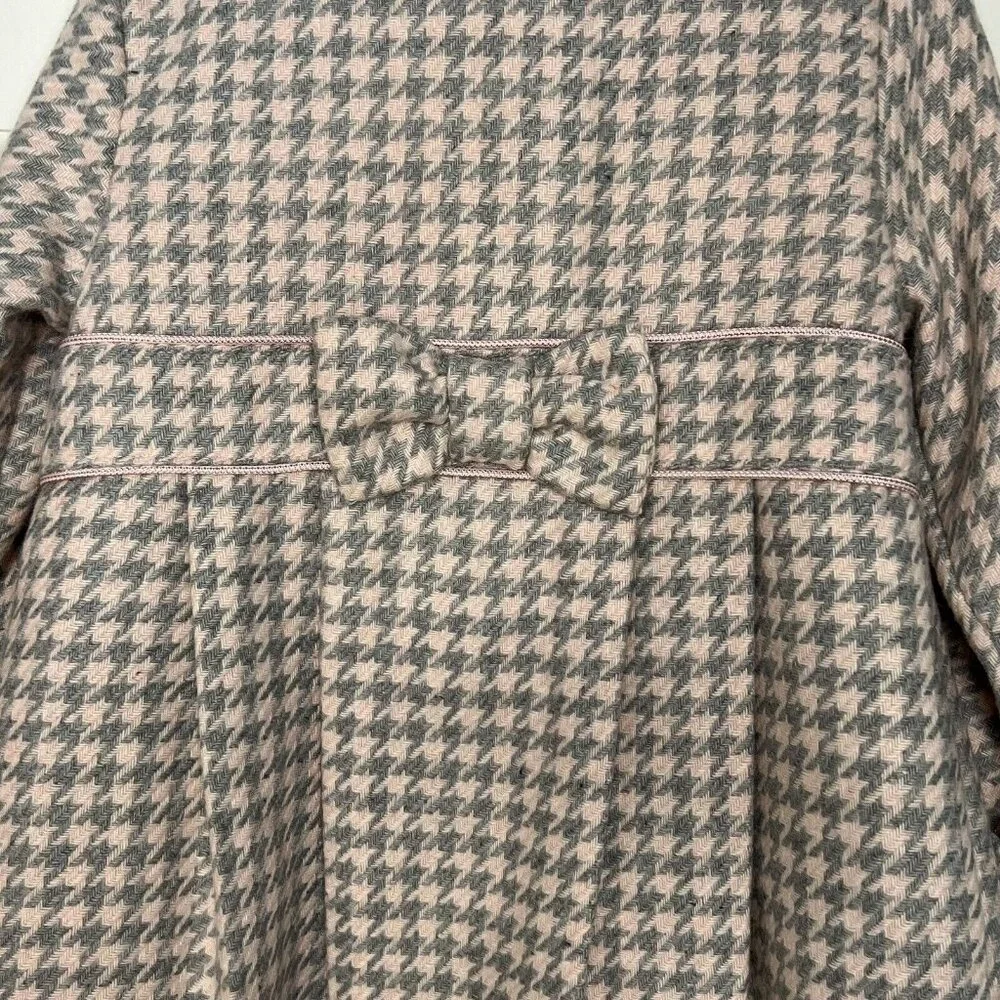 CAMILLA GIRLS BABY PINK GRAY WOOL‎ BLEND HOUNDSTOOTH DRESS AND JACKET SIZE 4T
